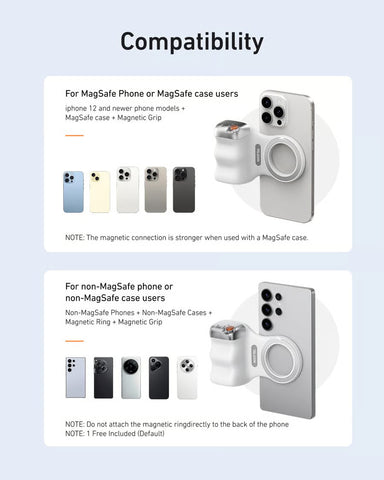 TELESIN Fun Shot Magnetic Phone Camera Grip & Magnetic Selfie Light Bundle Kit